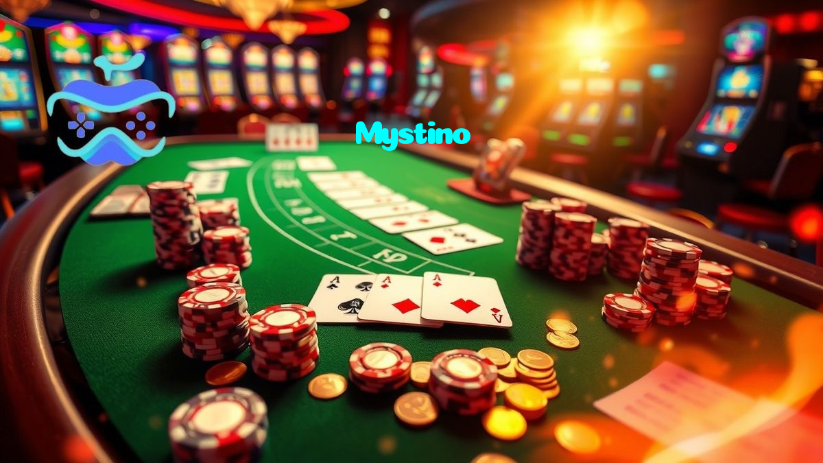 Mystino casino presented on mobile device in Pakistan with slots and live games